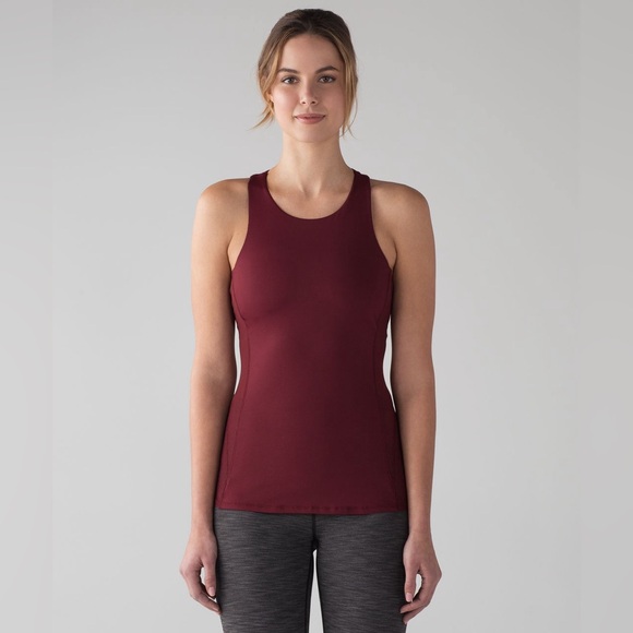 Lululemon Body Con Tank Deep Rouge Red Size 10 - Picture 4 of 7